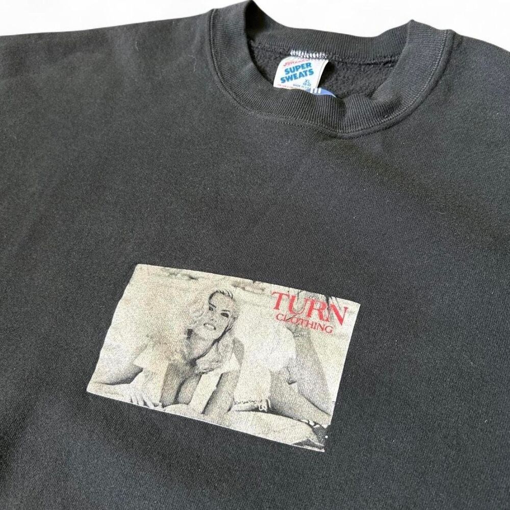 Turn Clothing 80s Vintage Jerzees Super Sweats Pin-Up Girl Crewneck Sweatshirt